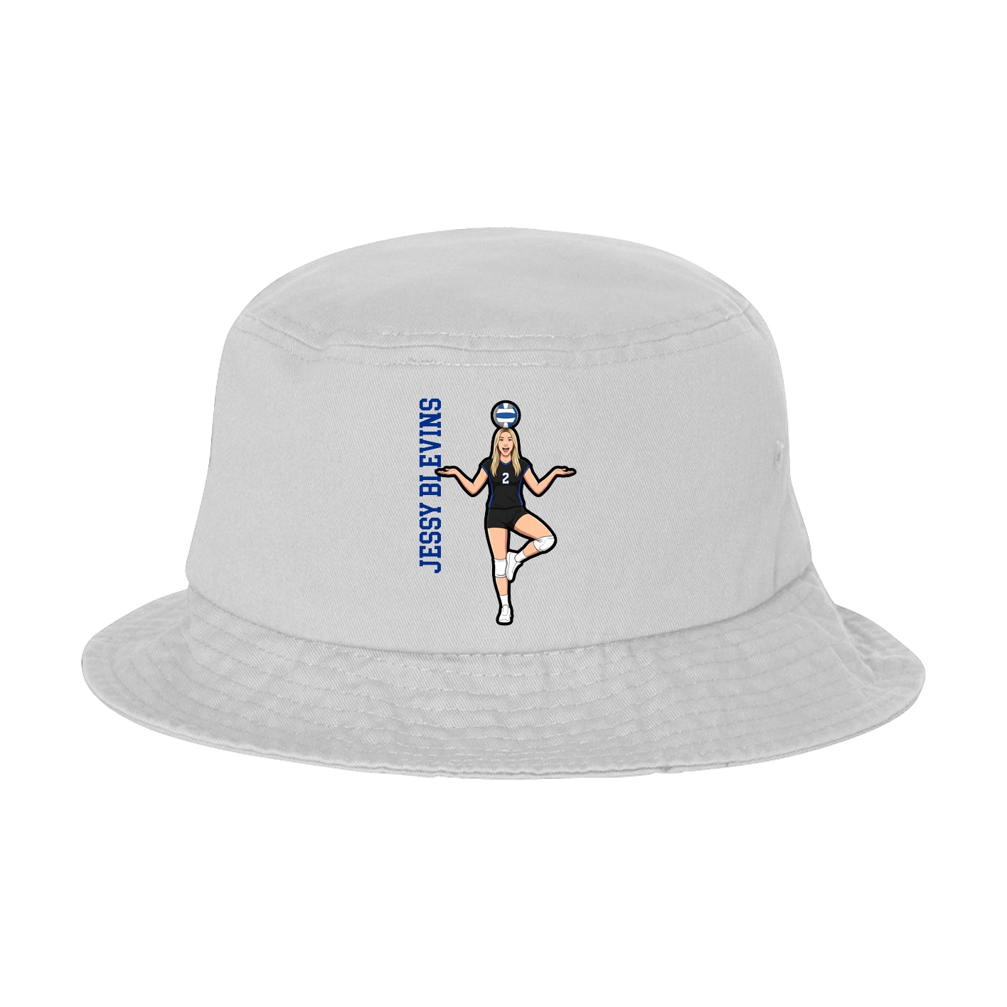 Bucket Cap — Name Vertical in White