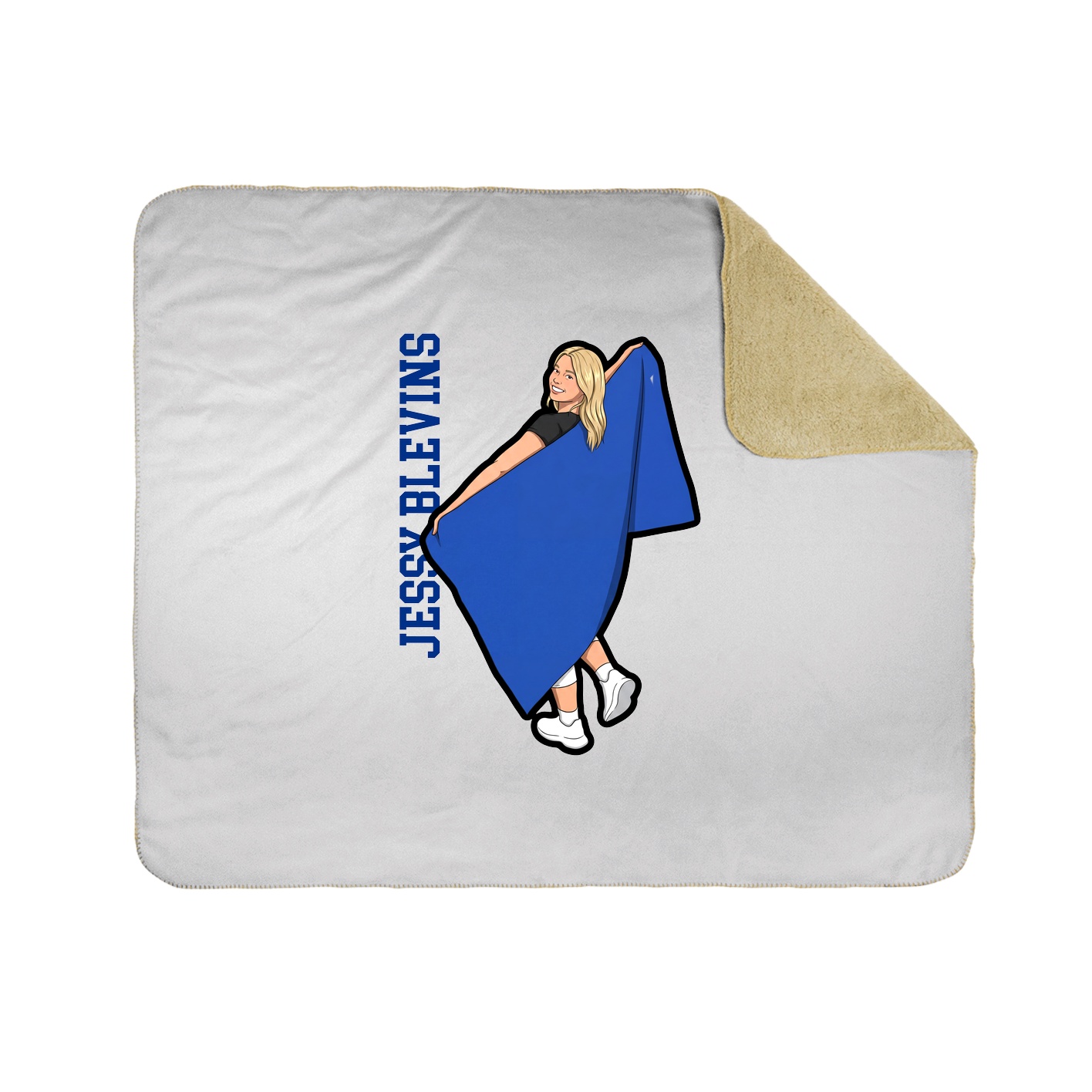 Throw Blanket — Name Vertical in White