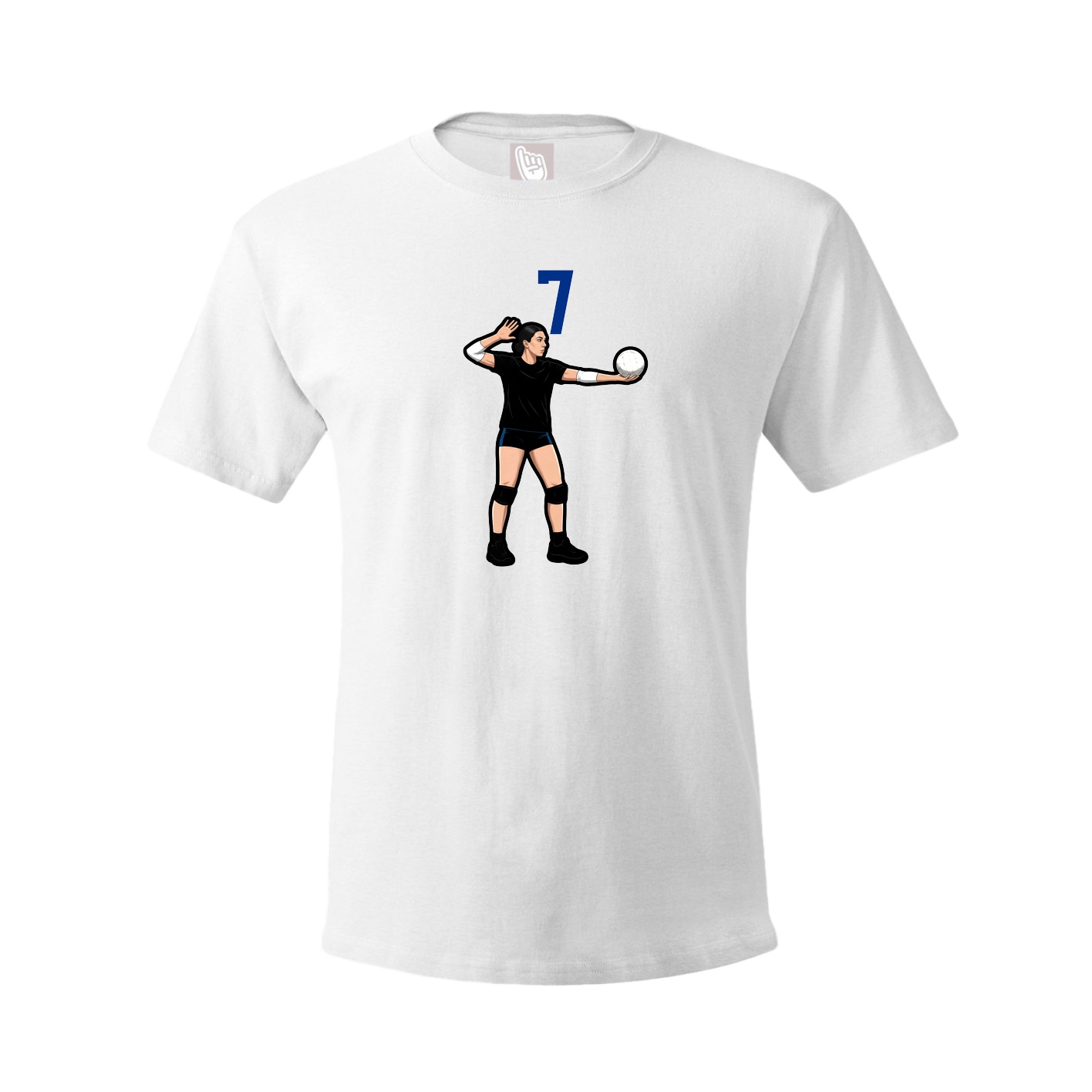 Youth Tee — Number Top in White
