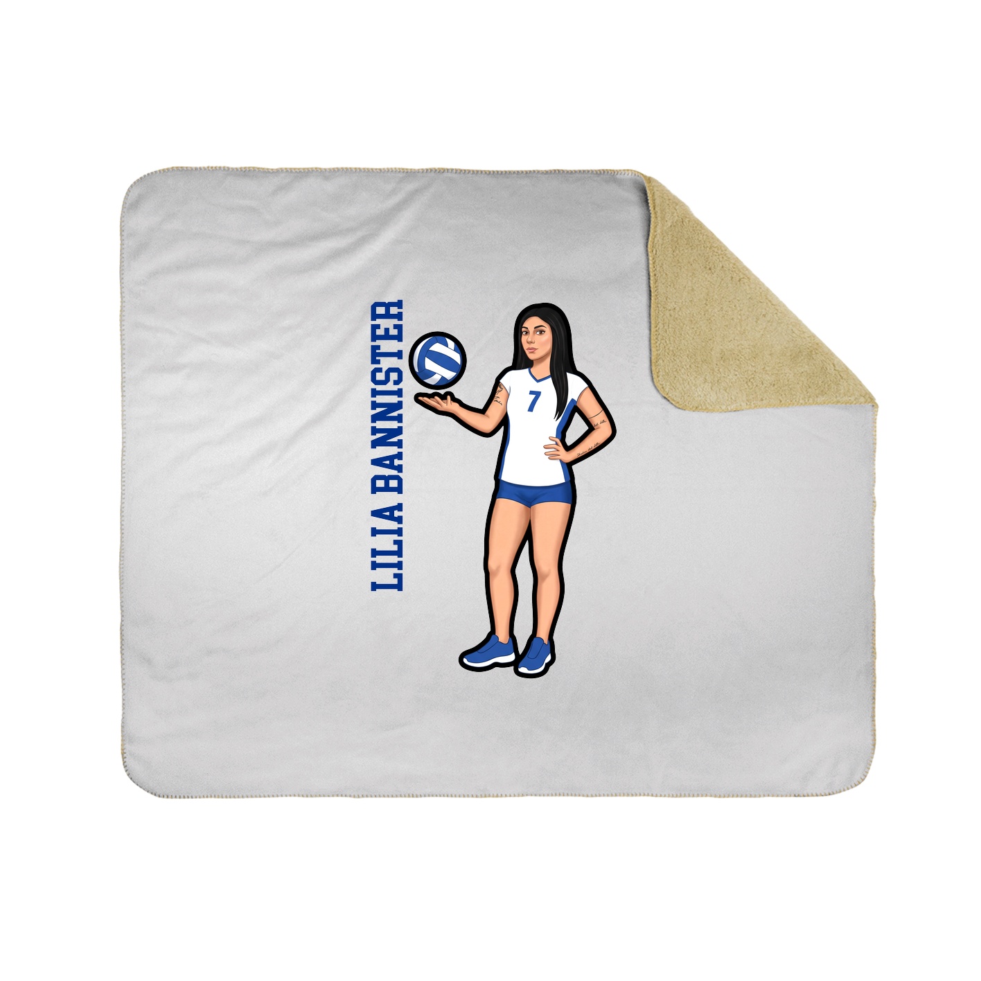 Throw Blanket — Name Vertical in White