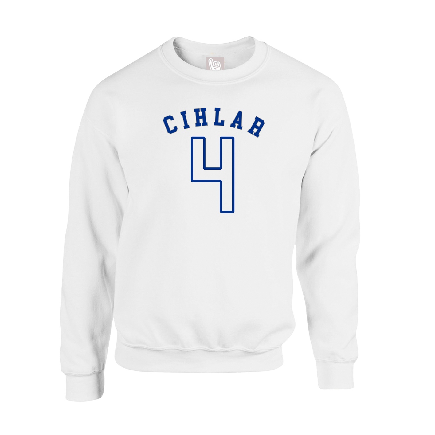 Fleece Crew — Shirsey Arch in White