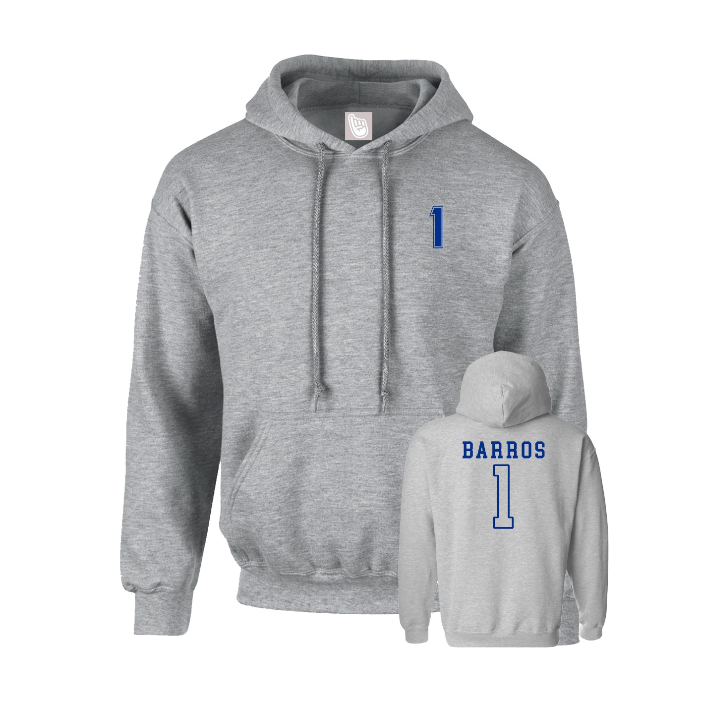 Hoodie — Chest Back in Grey