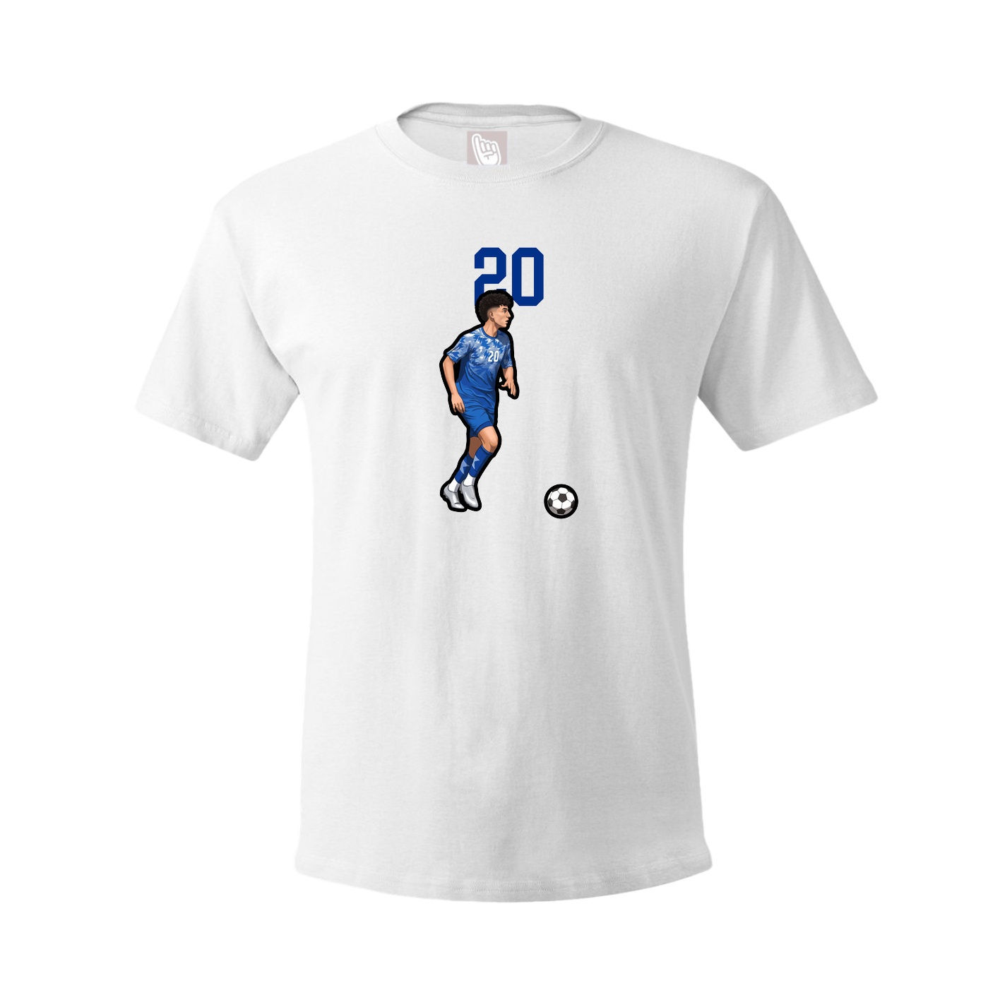 Youth Tee — Number Top in White