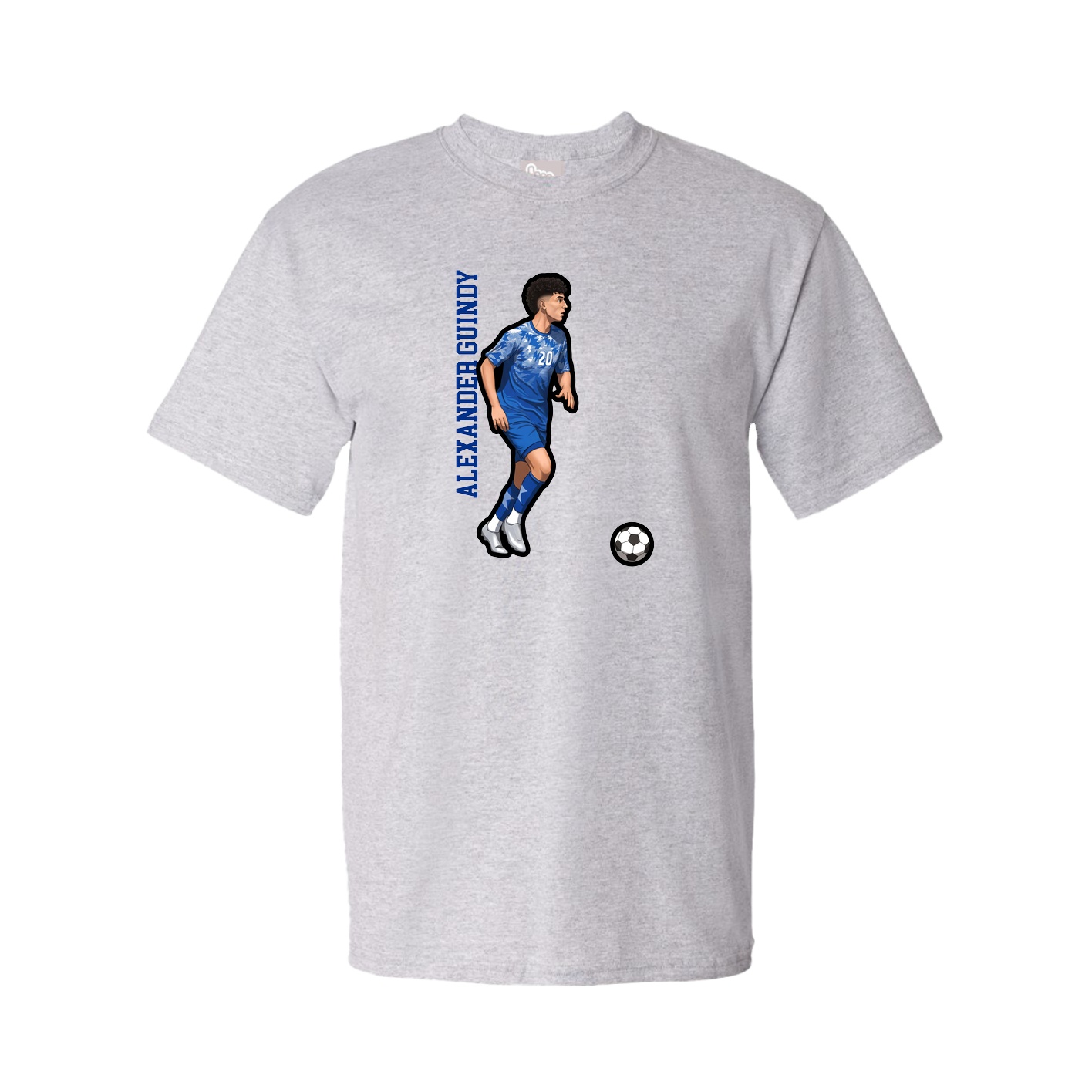 Youth Tee — Name Vertical in Grey