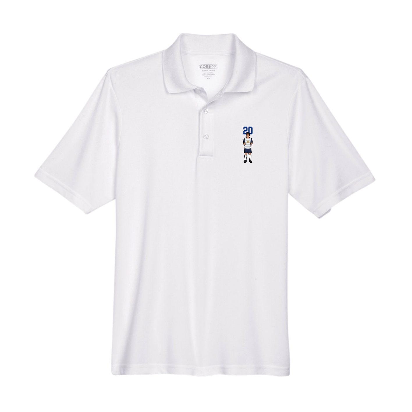 Performance Polo — Number Top in White