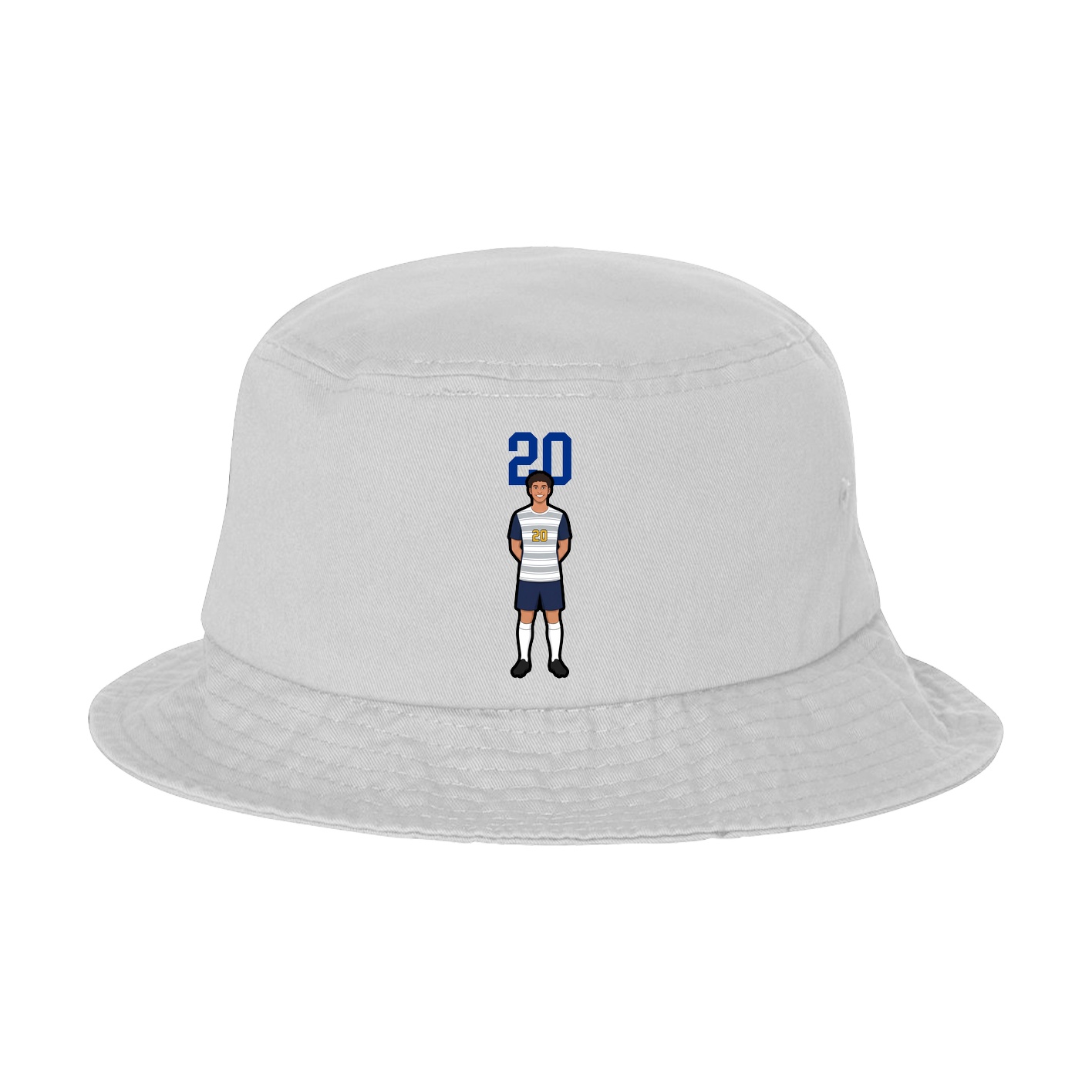Bucket Cap — Number Top in White