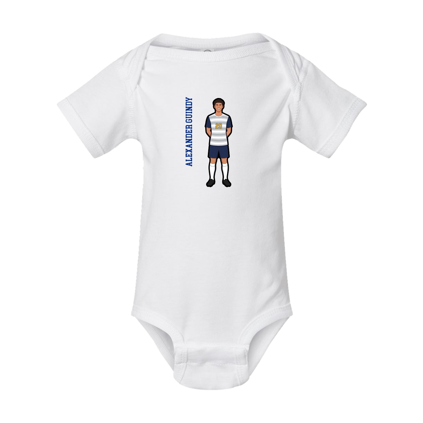 Baby Onesie — Name Vertical in White