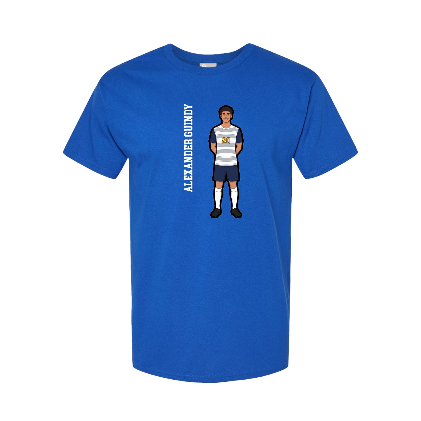 Youth Tee — Name Vertical in Royal