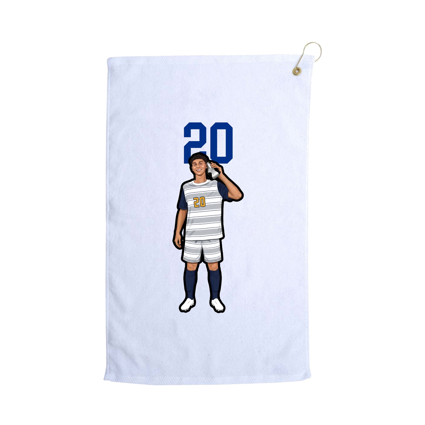 Golf Towel — Number Top in White