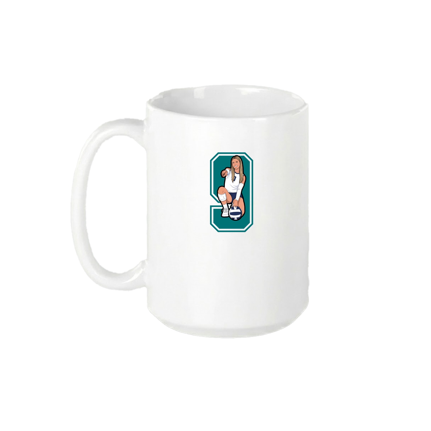 15oz Coffee Mug — Number in White