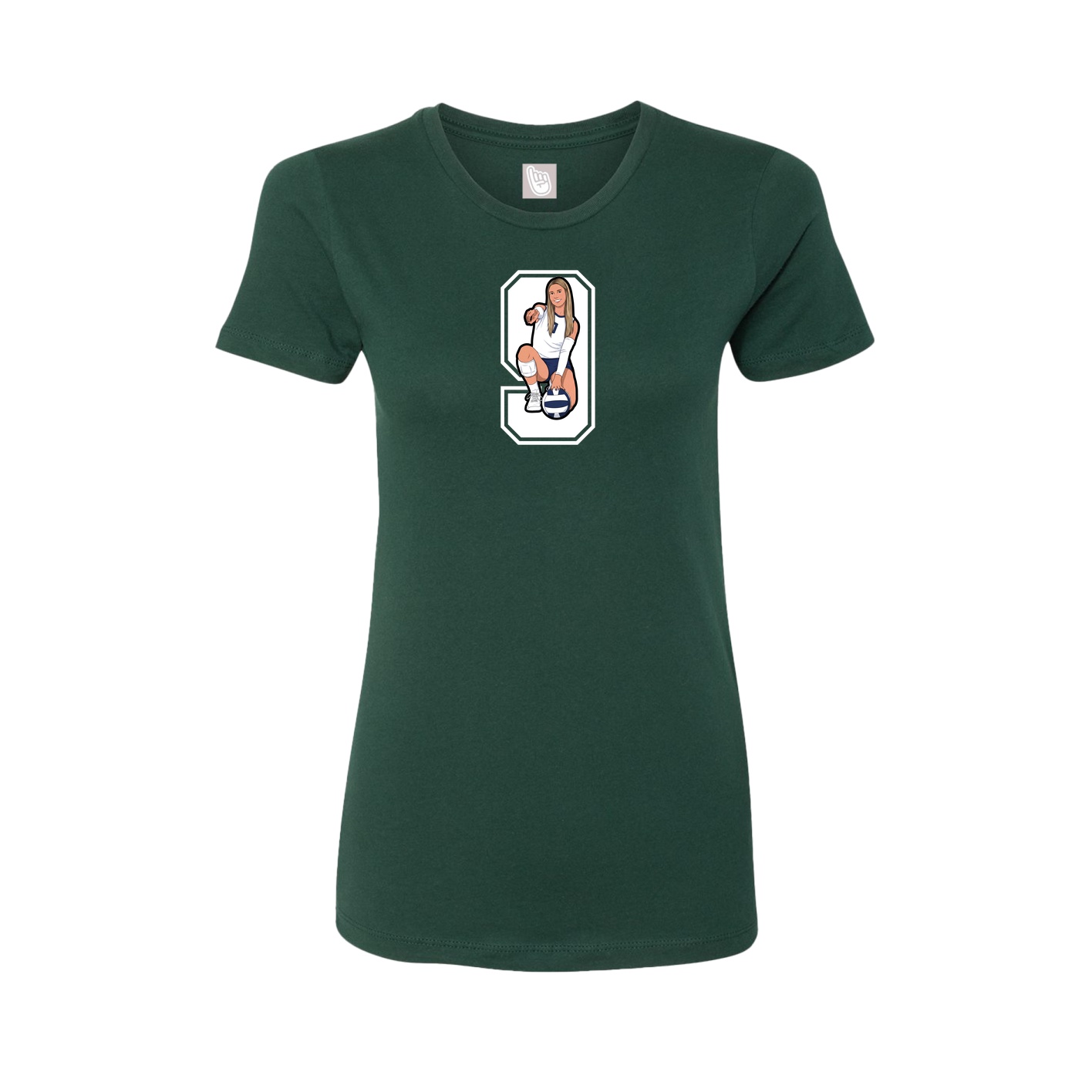 Womens Tee — Number in Green