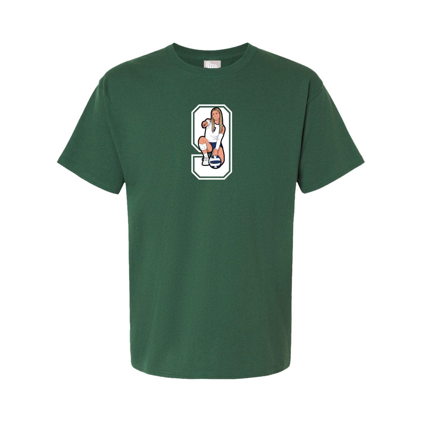 Youth Tee — Number in Green