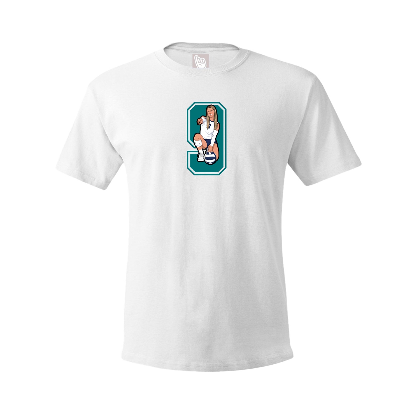 Youth Tee — Number in White