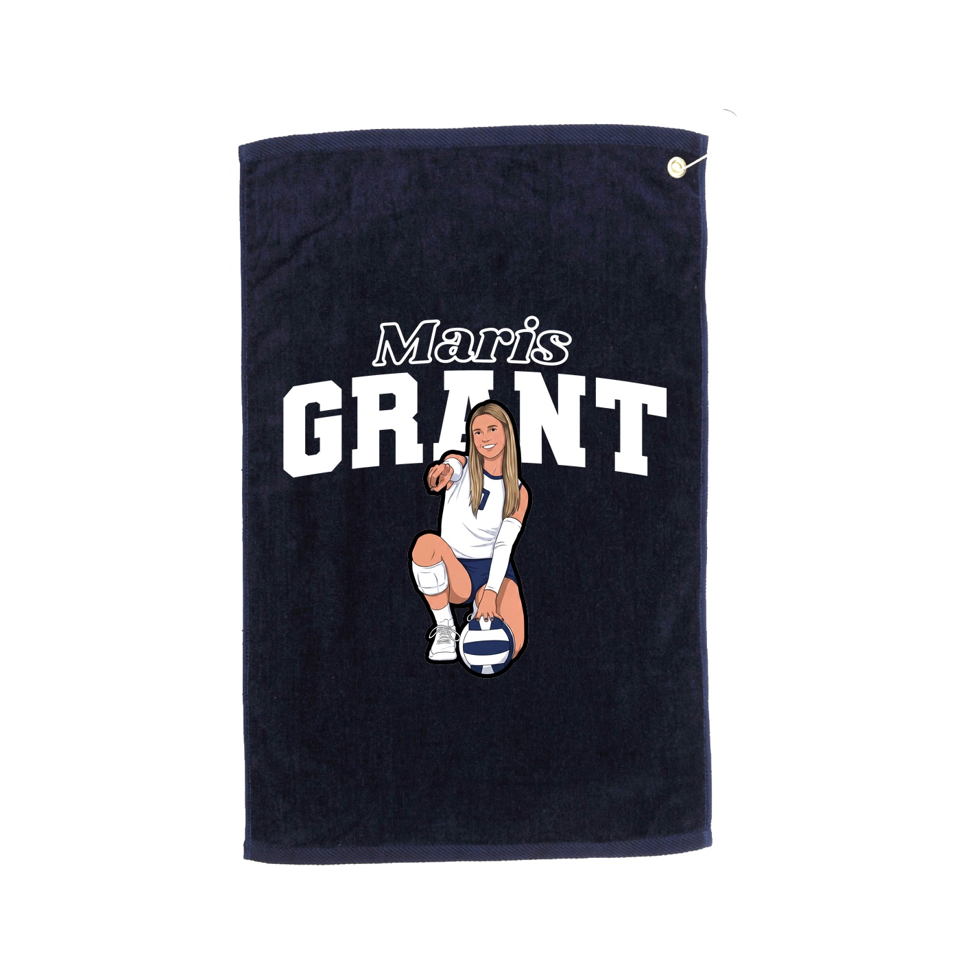 Golf Towel — Name Arch in Navy