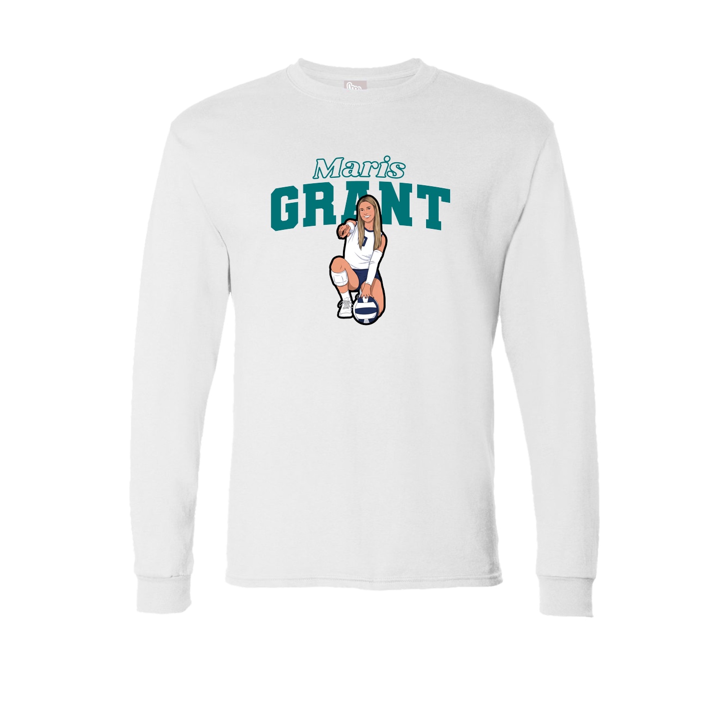 Long Sleeve Tee — Name Arch in White