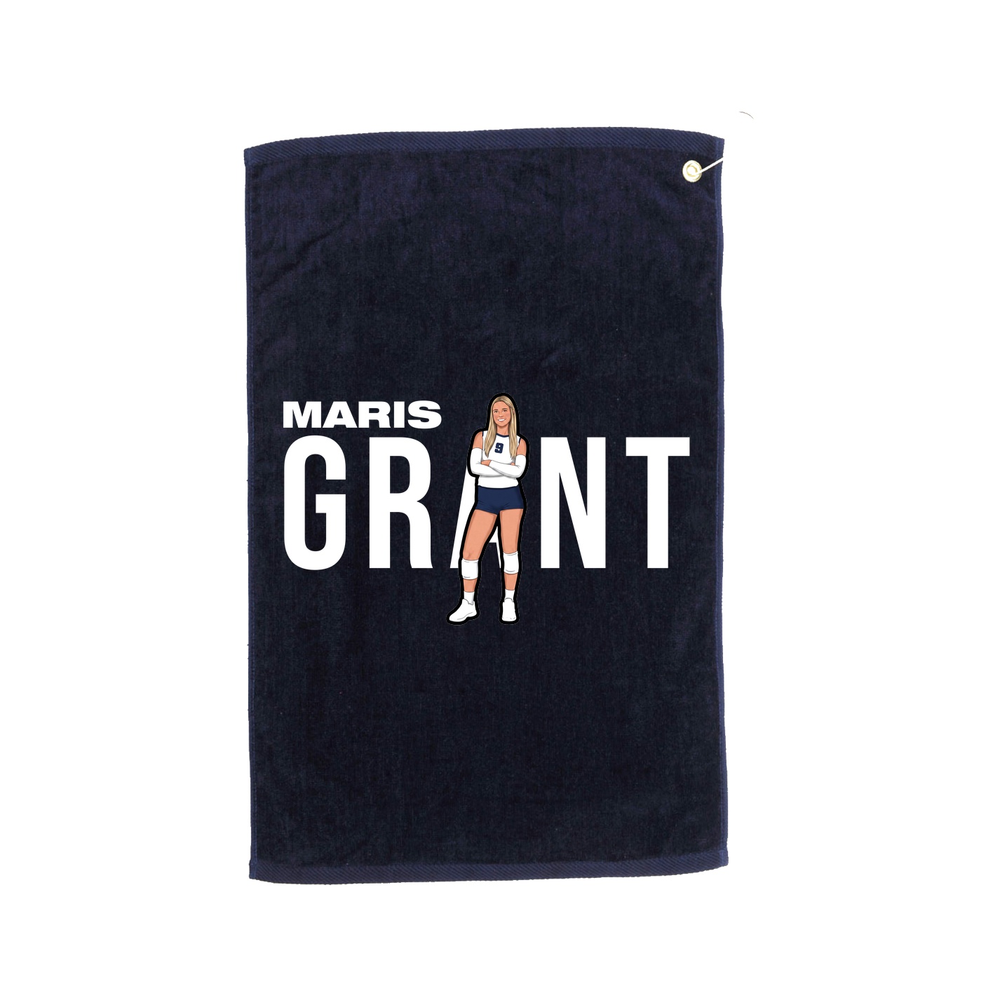Golf Towel — Player Name in Navy