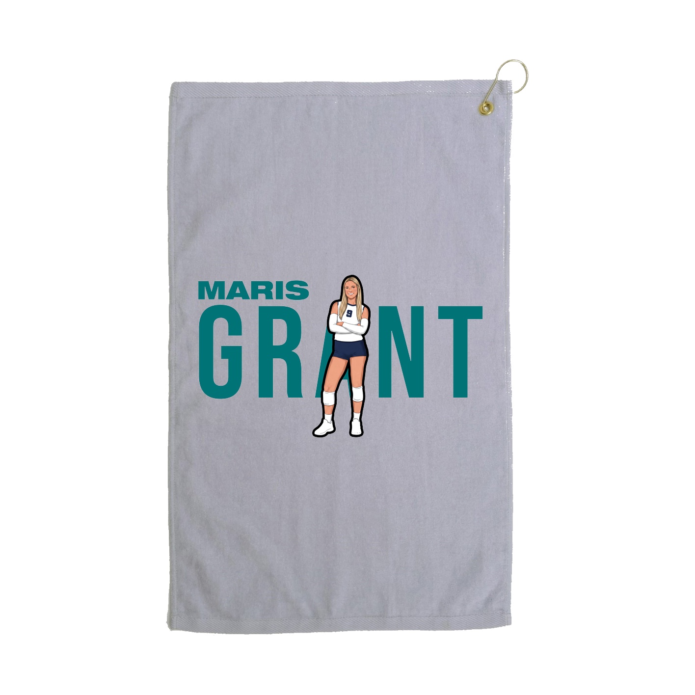 Golf Towel — Player Name in Grey