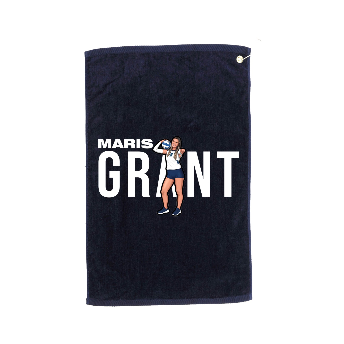 Golf Towel — Player Name in Navy