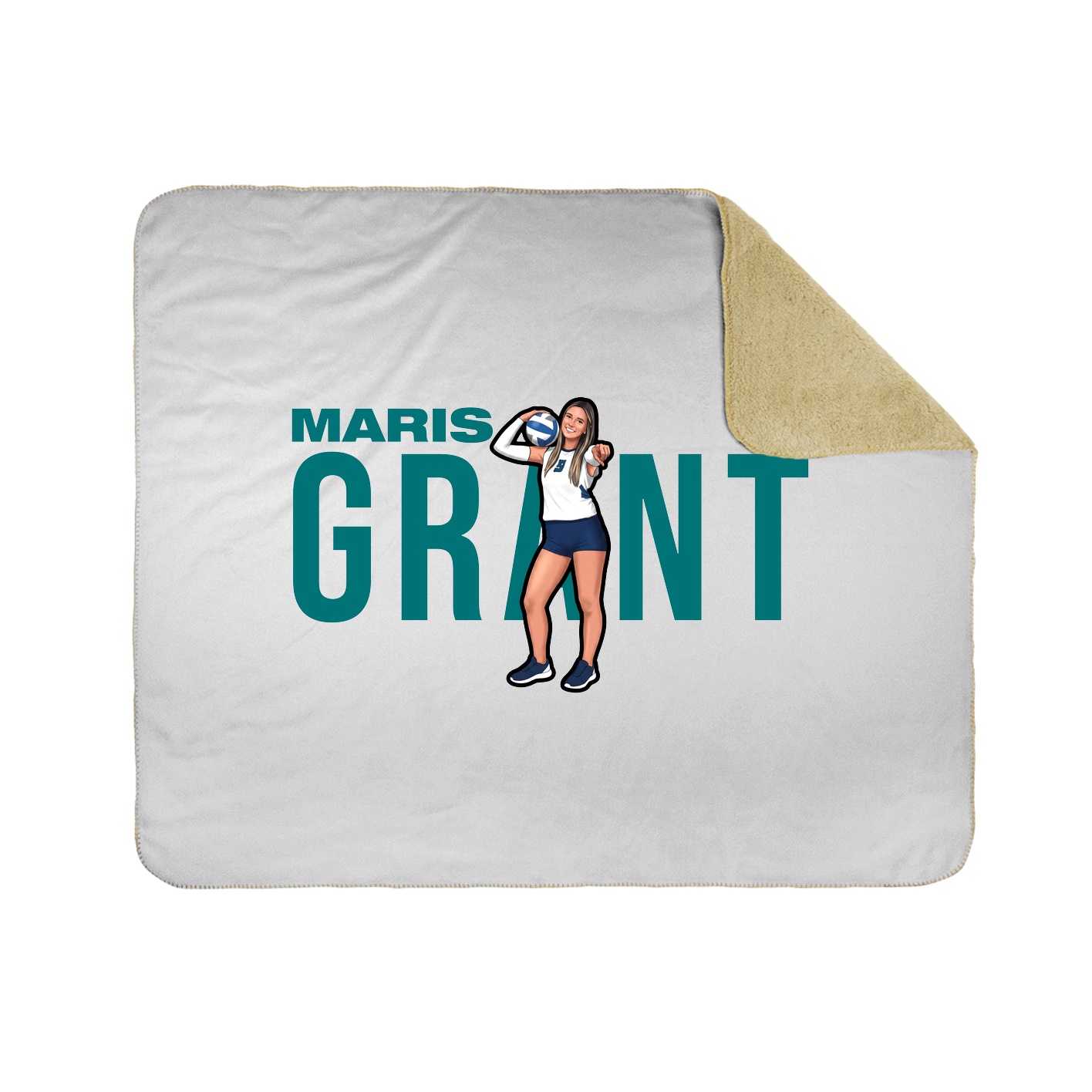 Throw Blanket — Player Name in White
