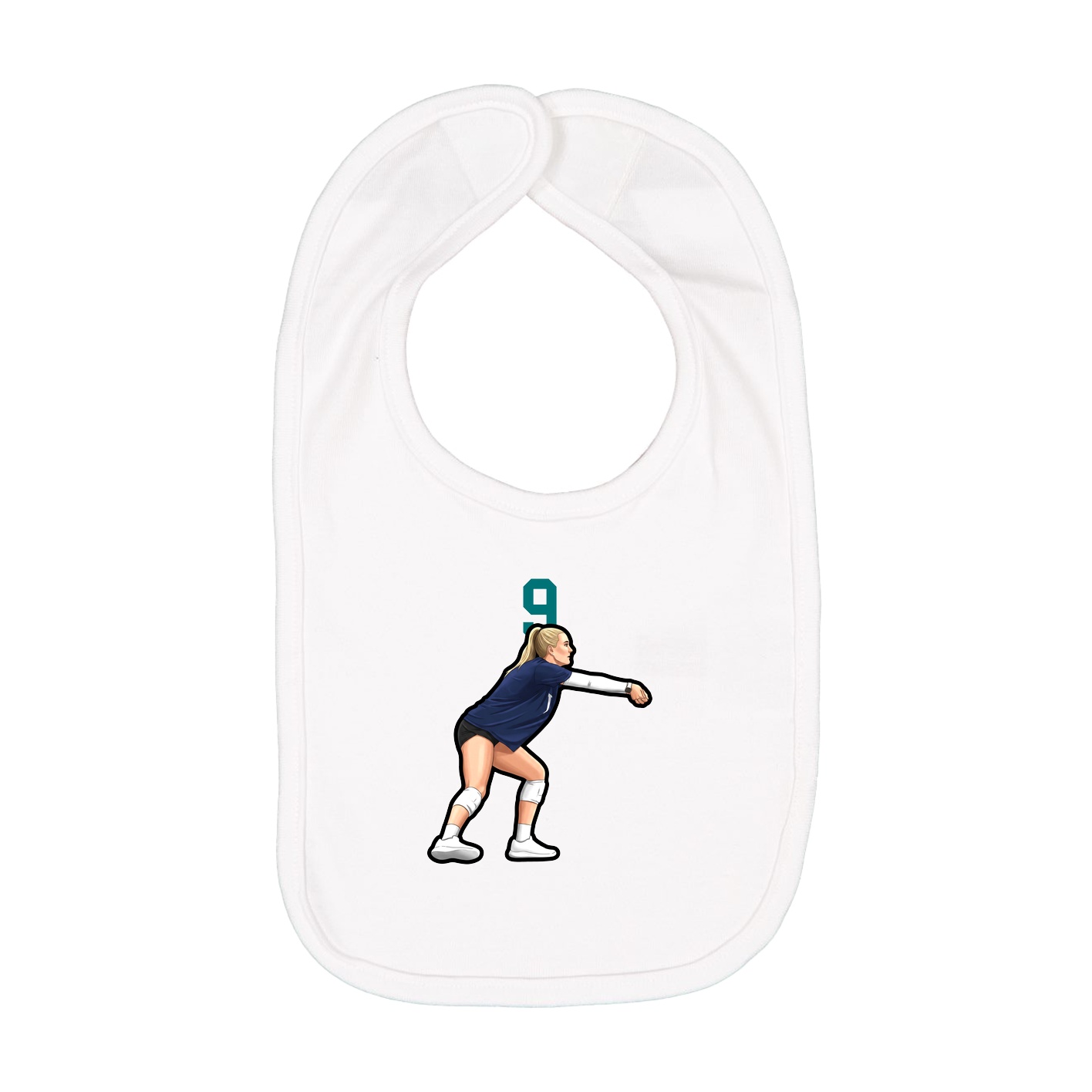 Infant Bib — Number Top in White