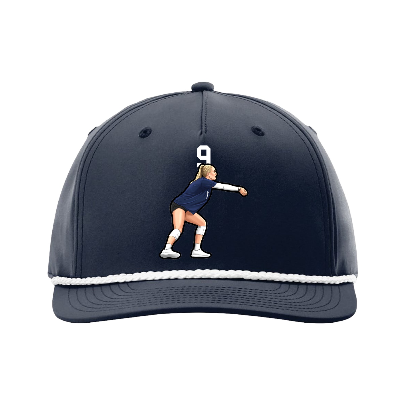 Five-Panel Classic Rope Cap — Number Top in Navy