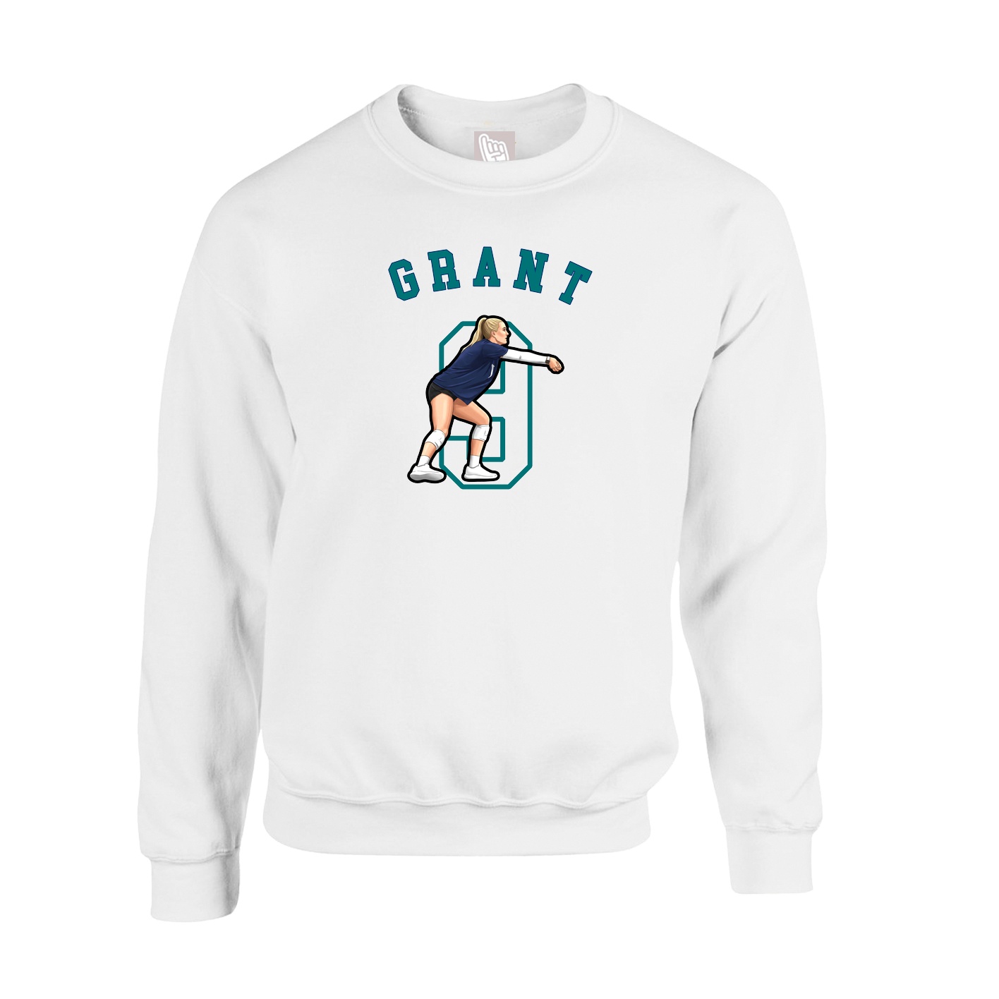 Fleece Crew — Shirsey Arch in White