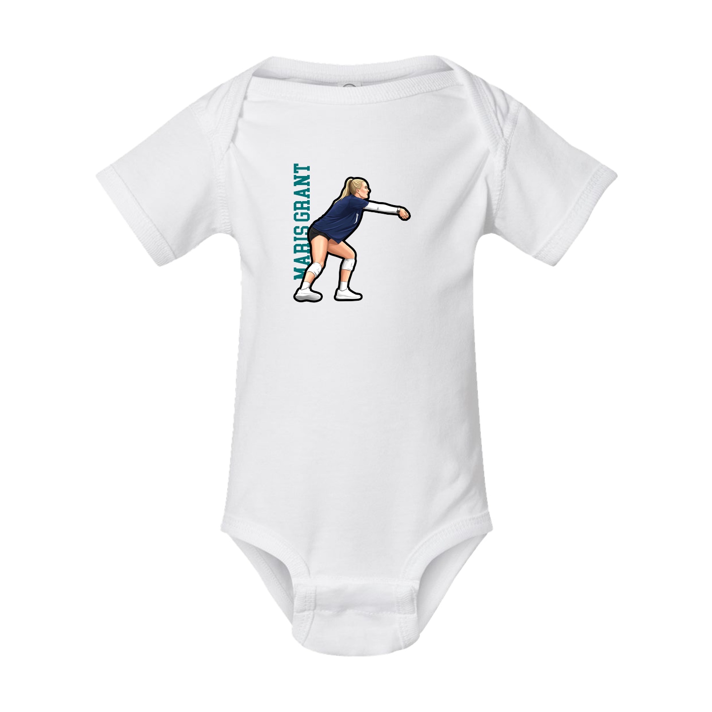 Baby Onesie — Name Vertical in White