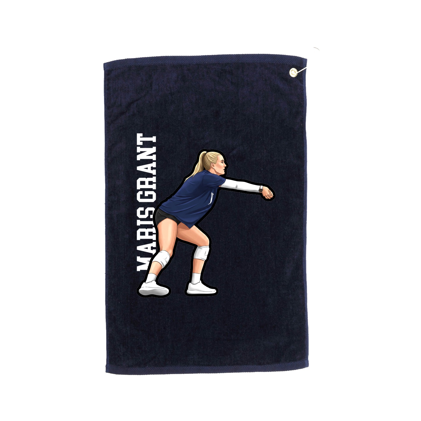 Golf Towel — Name Vertical in Navy