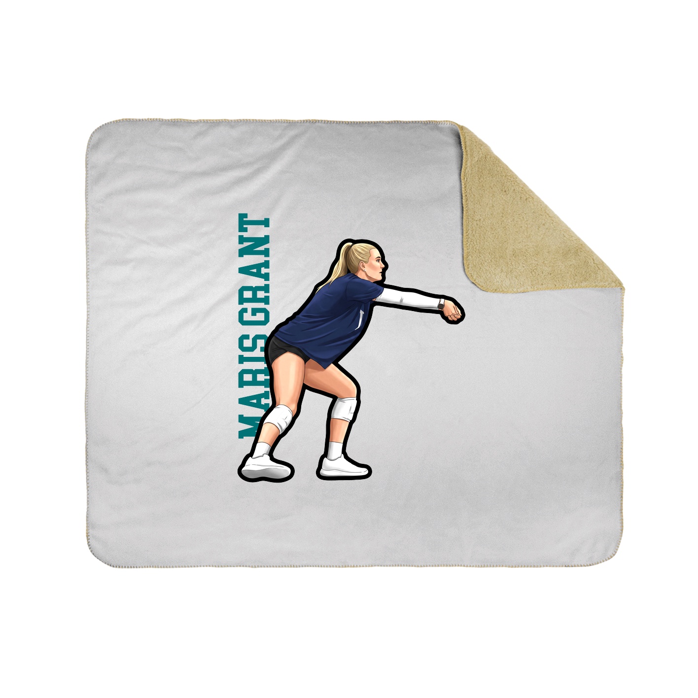 Throw Blanket — Name Vertical in White