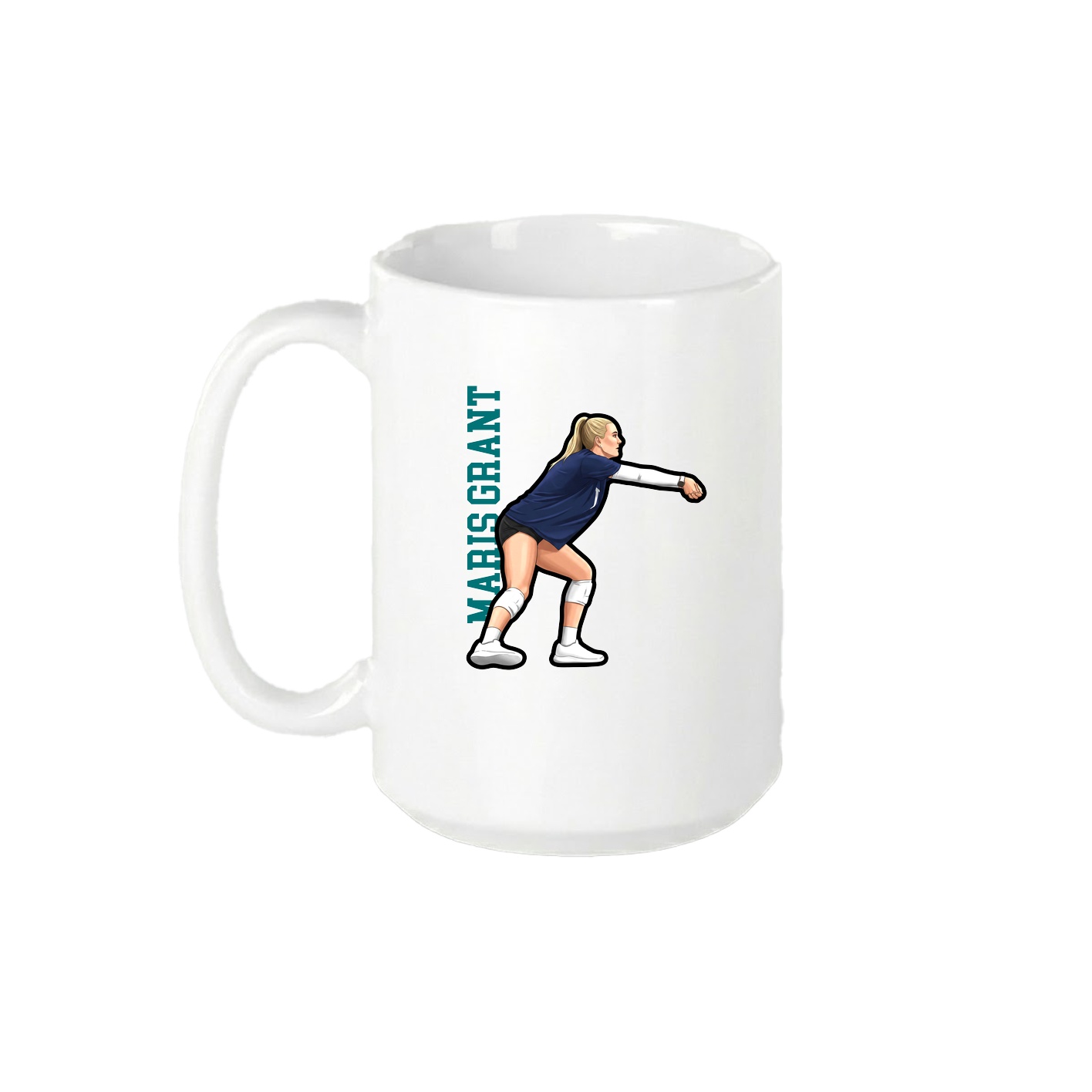 15oz Coffee Mug — Name Vertical in White