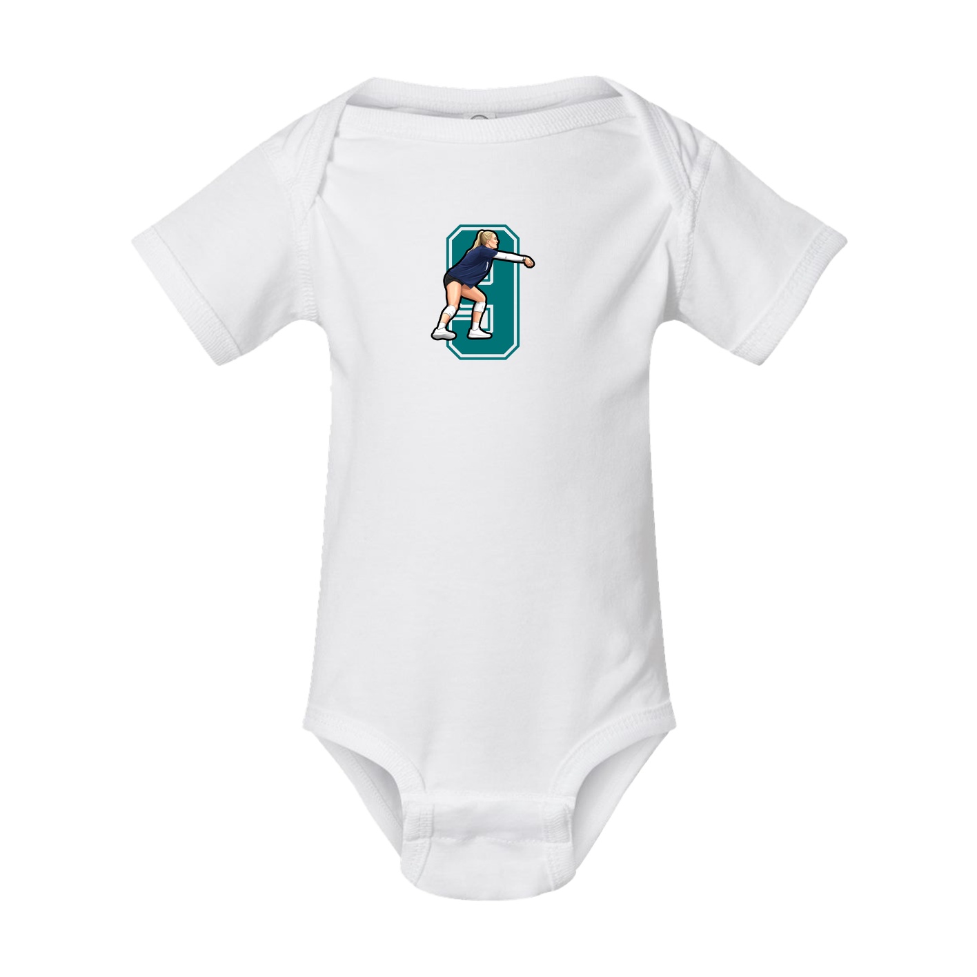 Baby Onesie — Number in White