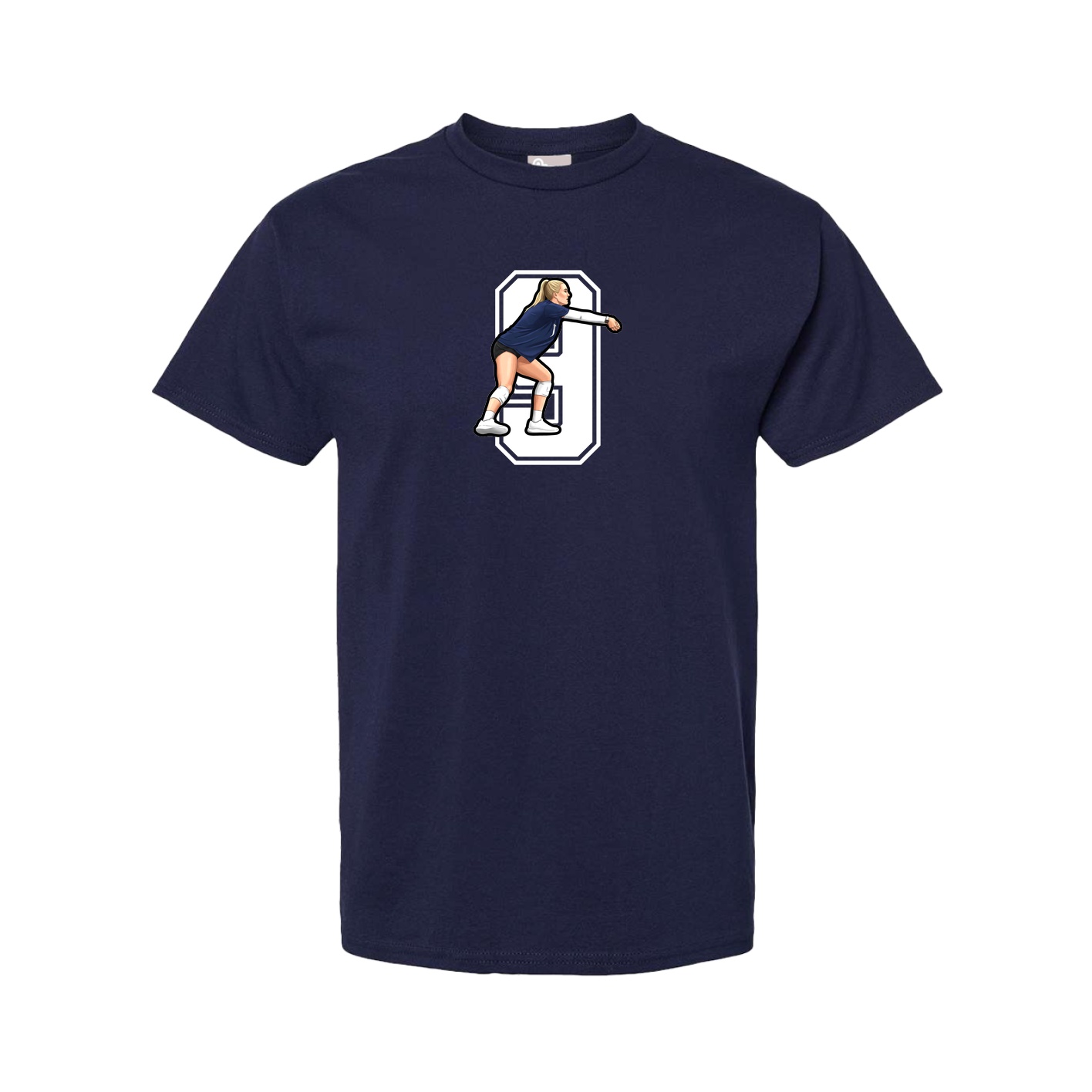 Youth Tee — Number in Navy