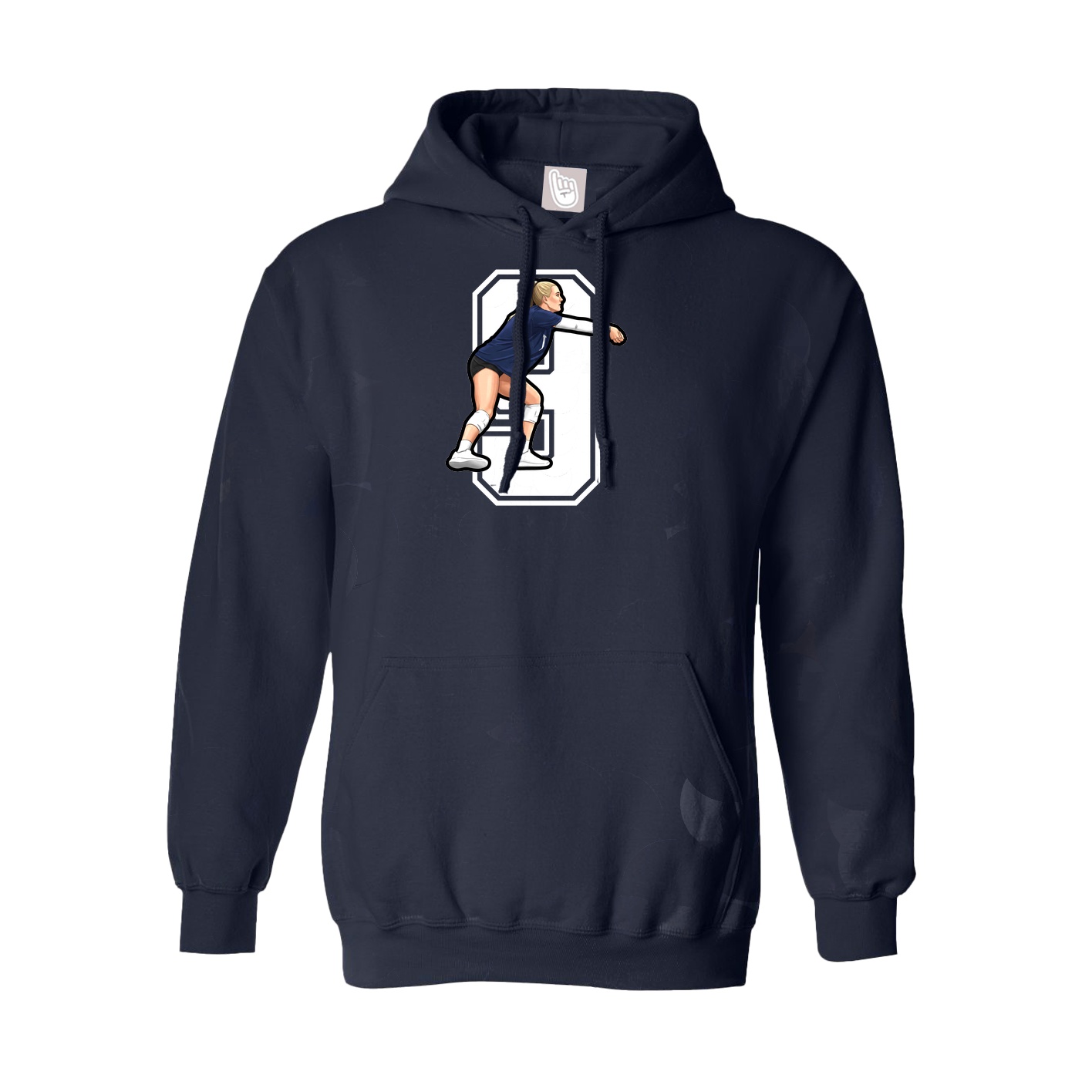 Youth Hoodie — Number in Navy