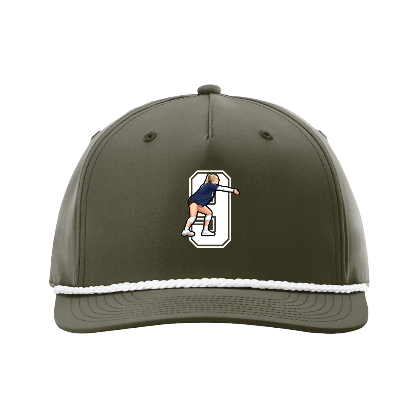 Five-Panel Classic Rope Cap — Number in Green