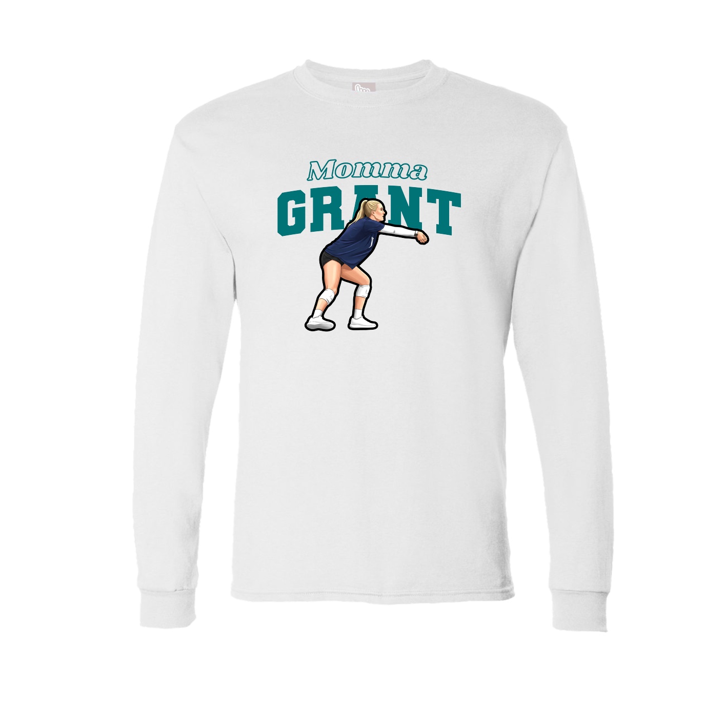 Long Sleeve Tee — Mothers Day Block in White