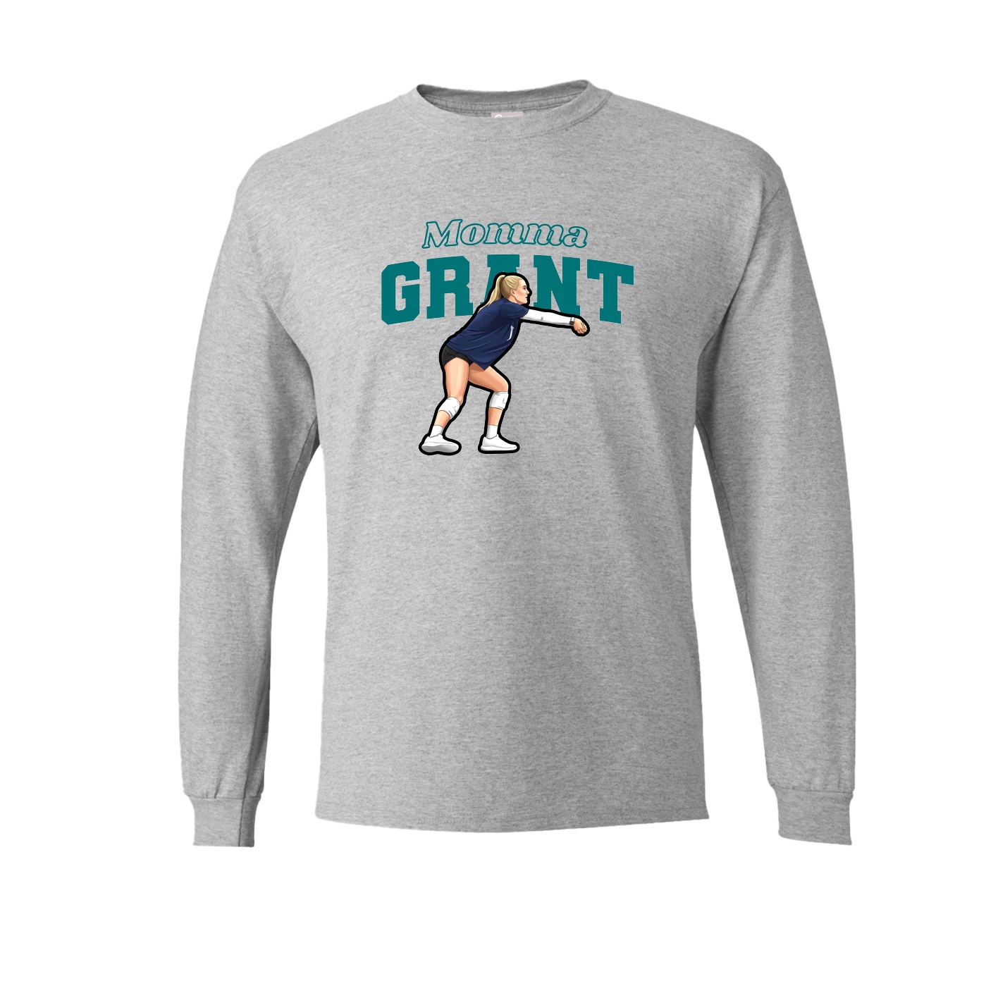 Long Sleeve Tee — Mothers Day Block in Grey