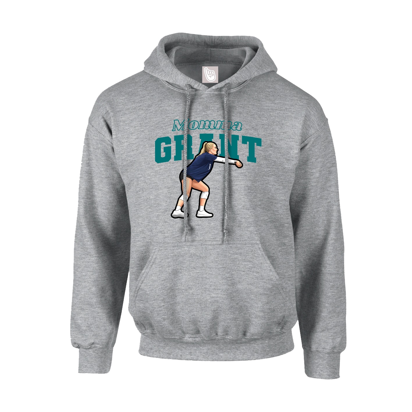 Hoodie — Mothers Day Block in Grey
