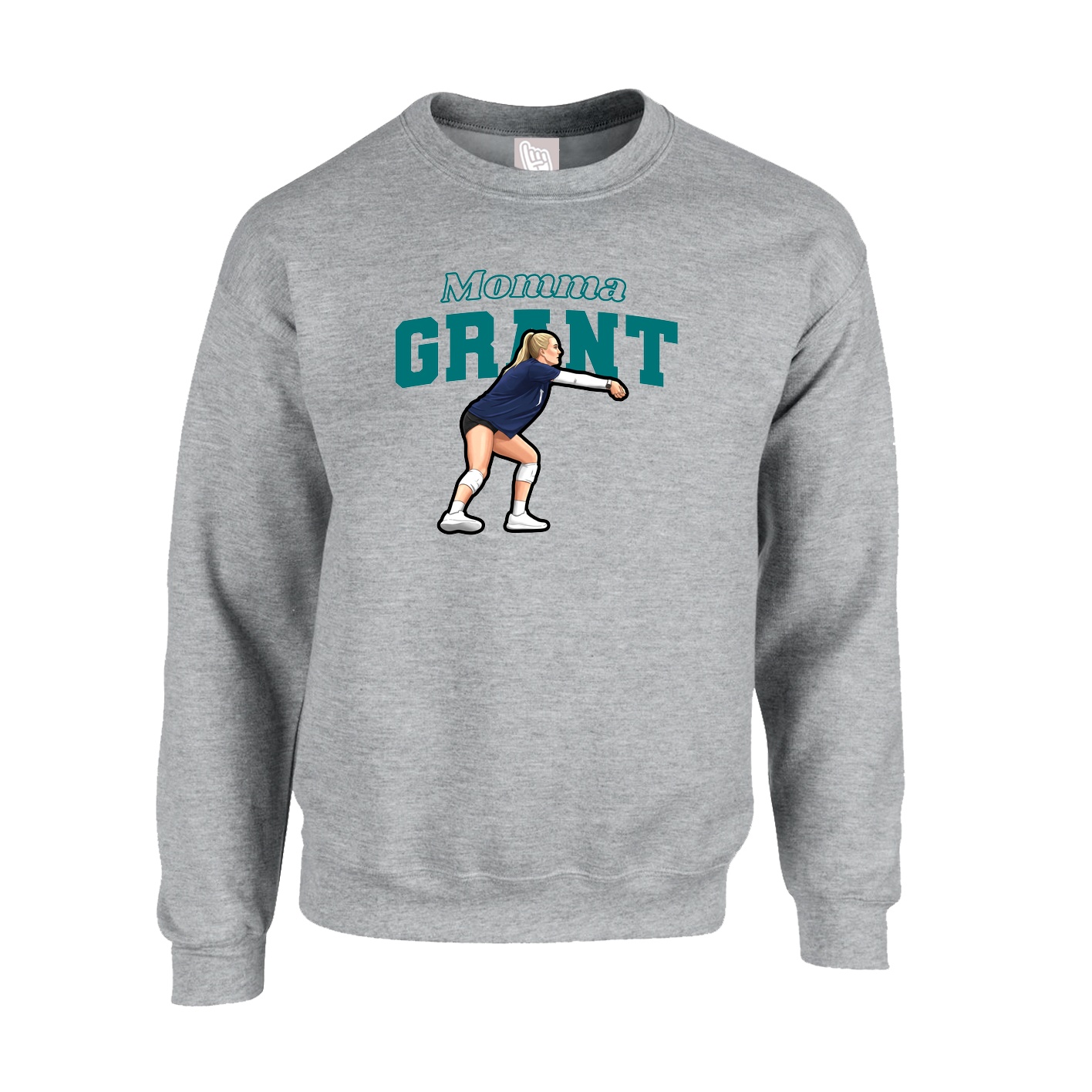 Fleece Crew — Mothers Day Block in Grey