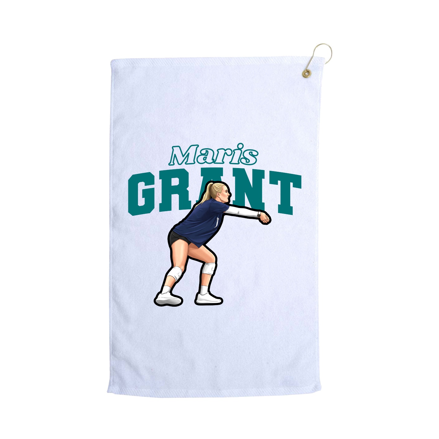 Golf Towel — Name Arch in White
