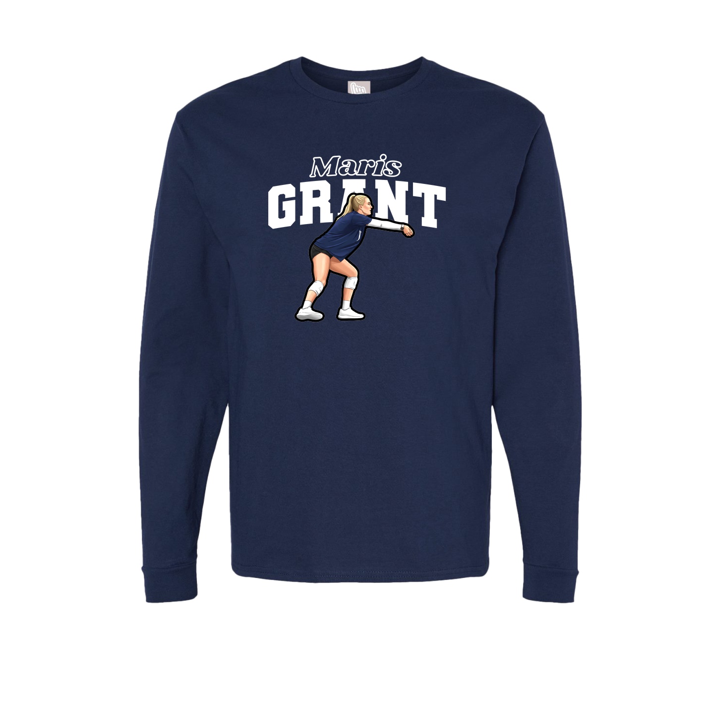Long Sleeve Tee — Name Arch in Navy
