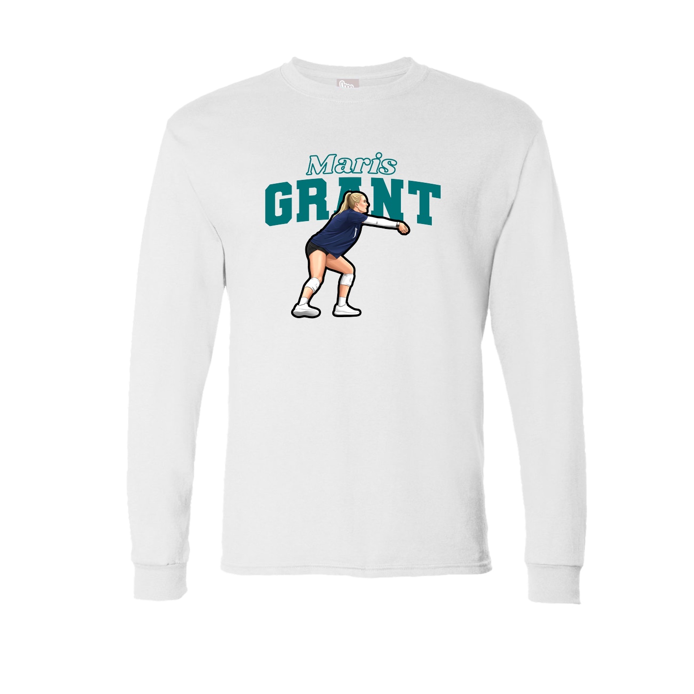 Long Sleeve Tee — Name Arch in White