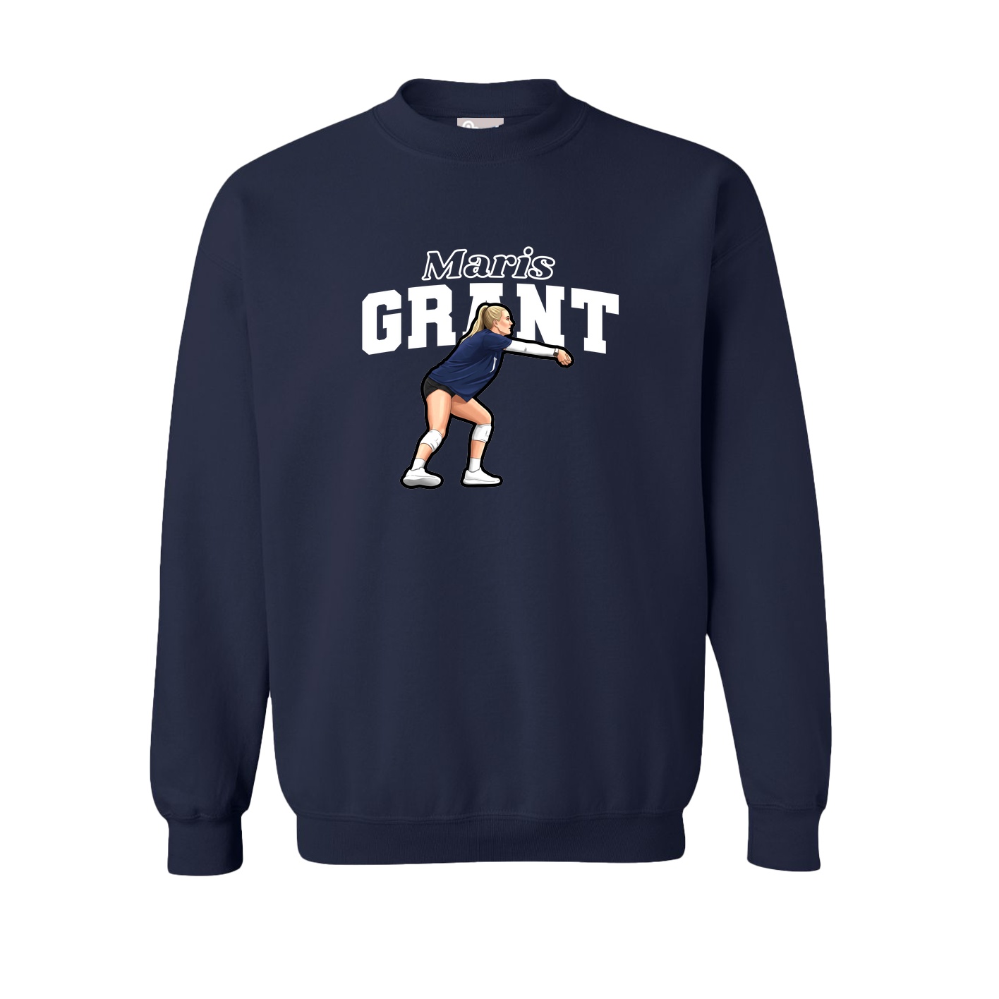 Fleece Crew — Name Arch in Navy