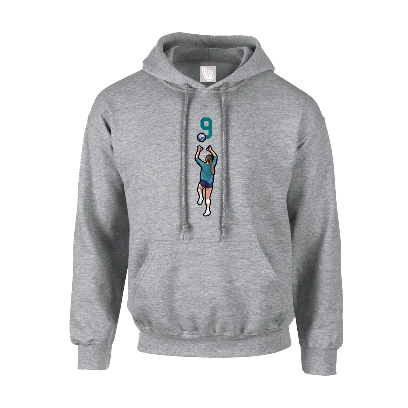 Hoodie — Number Top in Grey