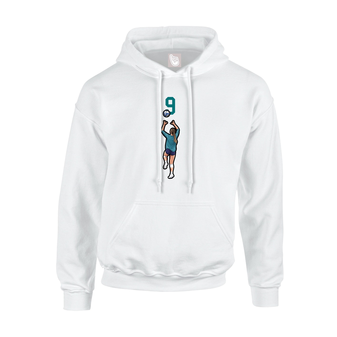 Hoodie — Number Top in White