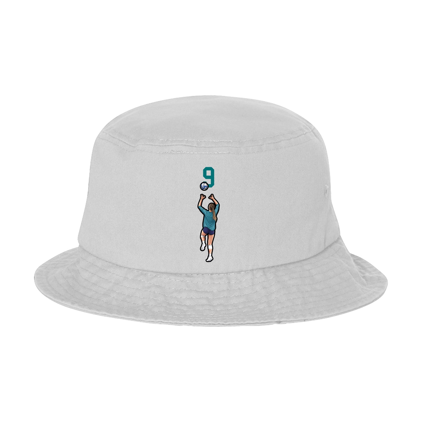 Bucket Cap — Number Top in White
