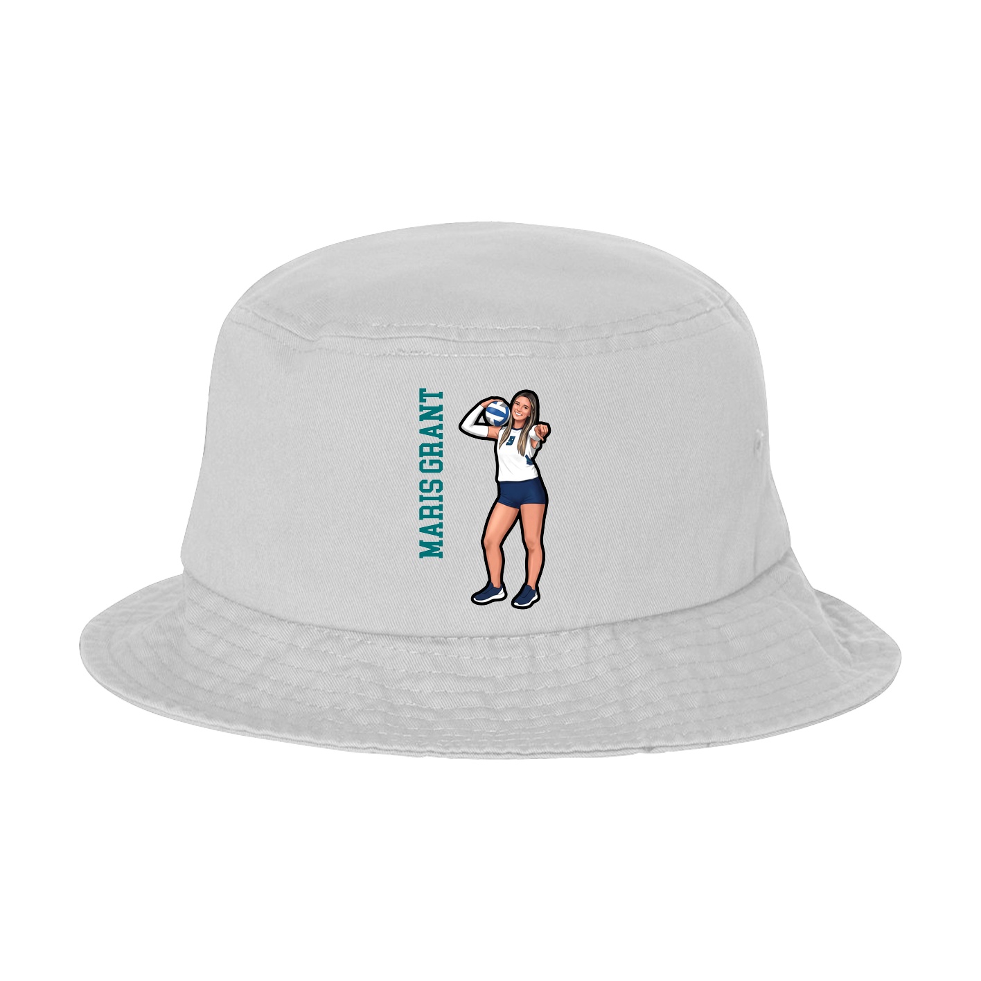 Bucket Cap — Name Vertical in White