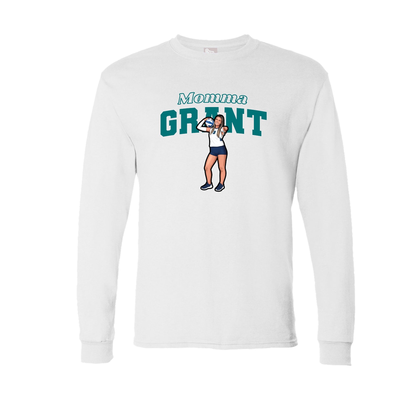 Long Sleeve Tee — Mothers Day Block in White