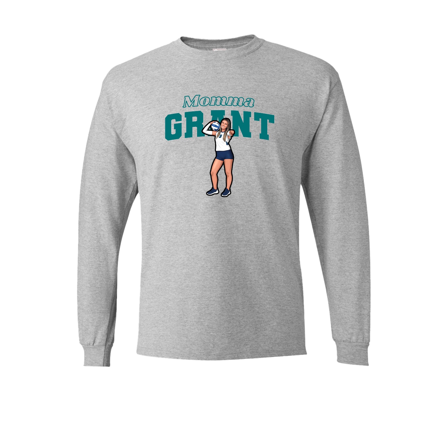 Long Sleeve Tee — Mothers Day Block in Grey