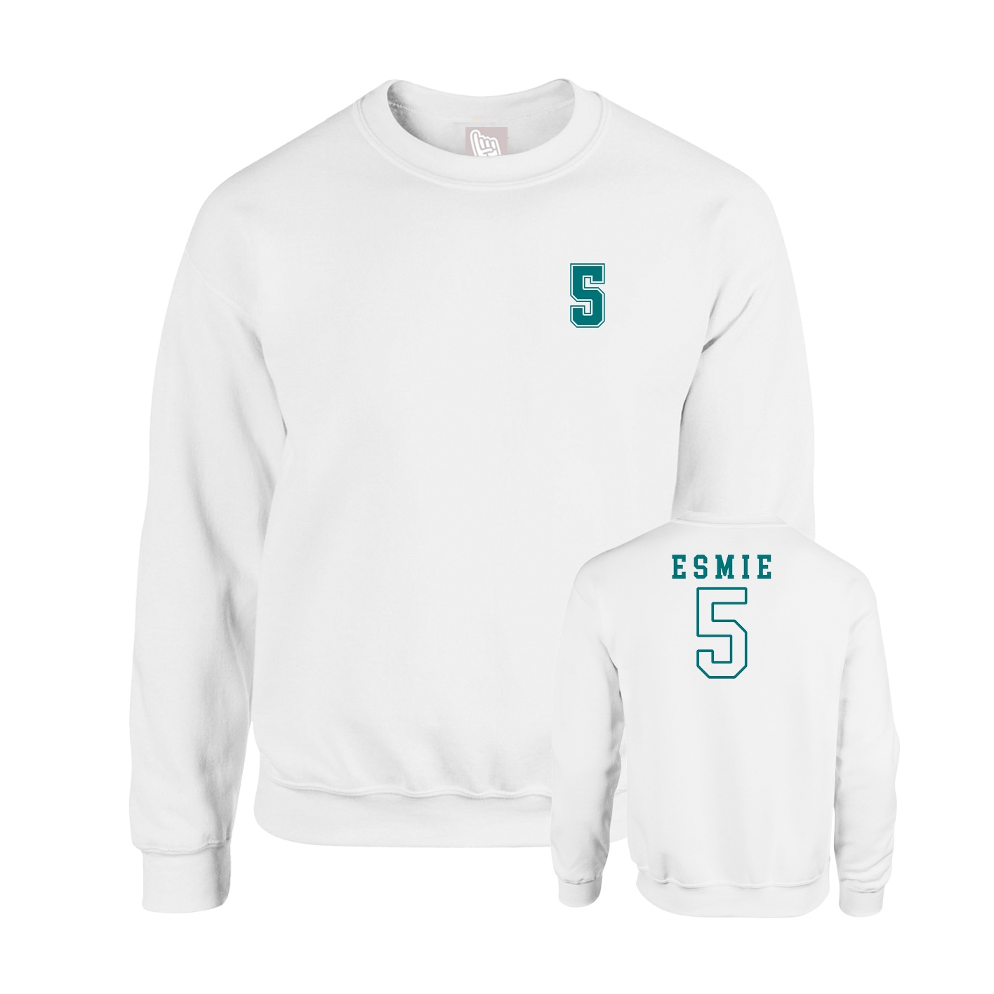 Fleece Crew — Chest Back in White