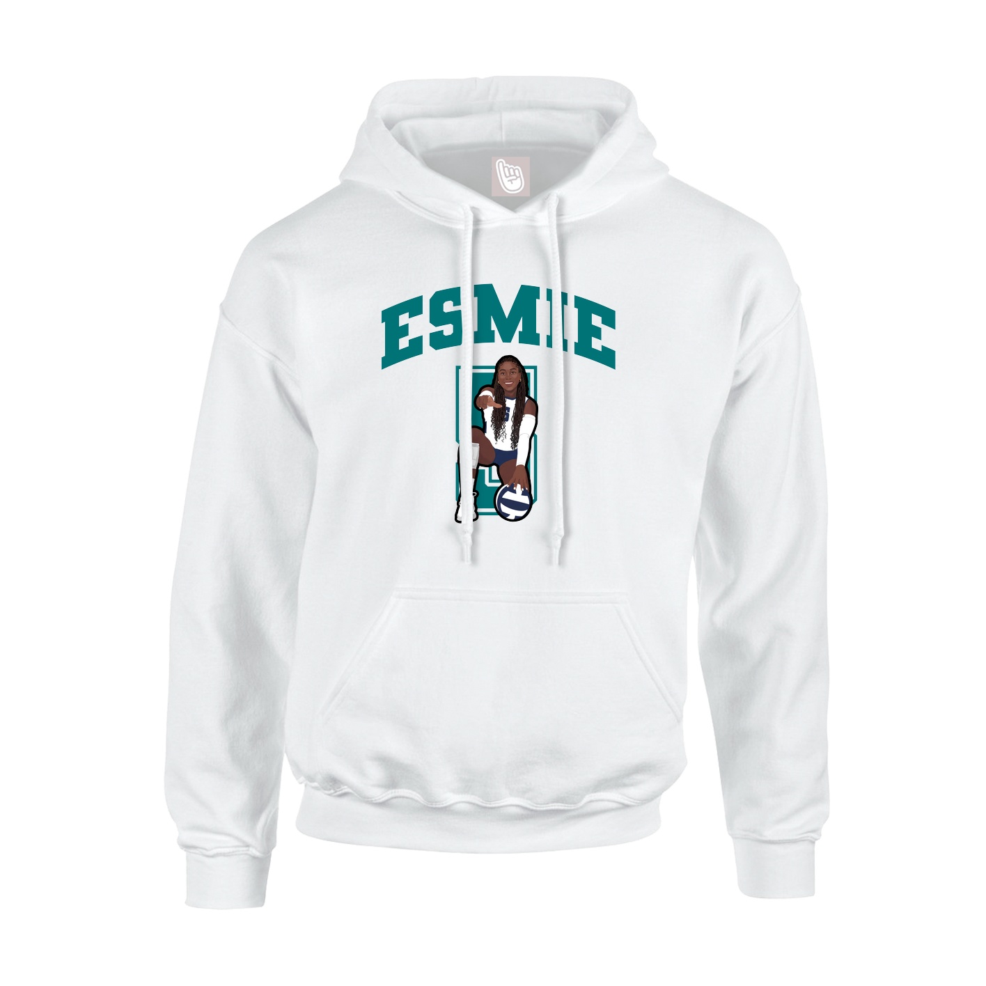 Youth Hoodie — Number in White